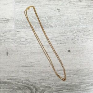 Vintage Monet Gold Double Chain Necklace